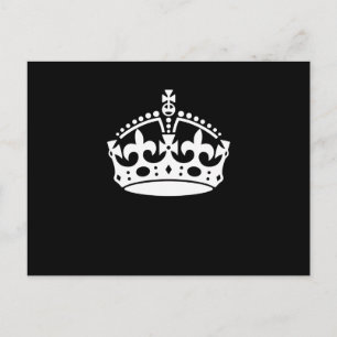 KEEP CALM CROWN Symbol on Black Postcard