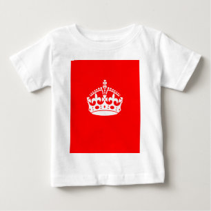KEEP CALM CROWN Symbol on Fire Red Customise it Baby T-Shirt