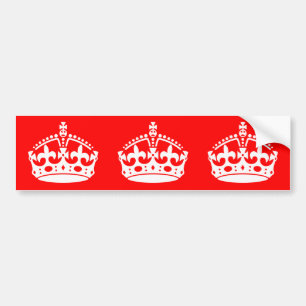 KEEP CALM CROWN Symbol on Fire Red Customise it Bumper Sticker