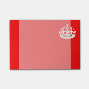 KEEP CALM CROWN Symbol on Fire Red Customise it Post-it Notes