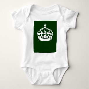 KEEP CALM CROWN Symbol on Green Decor Baby Bodysuit