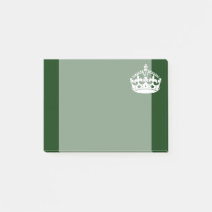 KEEP CALM CROWN Symbol on Green Decor Post-it Notes