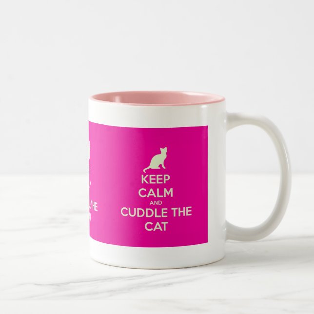 Keep Calm & Cuddle The Cat Two-Tone Coffee Mug (Right)