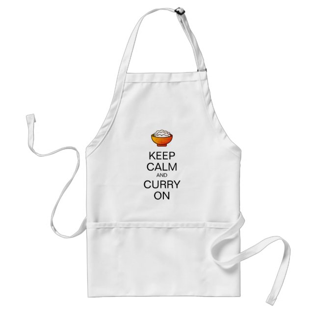 "Keep Calm & Curry On" bowl of rice Standard Apron (Front)