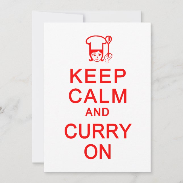 Keep Calm & Curry On invitation, customize Invitation (Front)