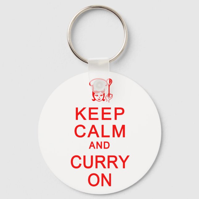 Keep Calm & Curry On key chain (Front)