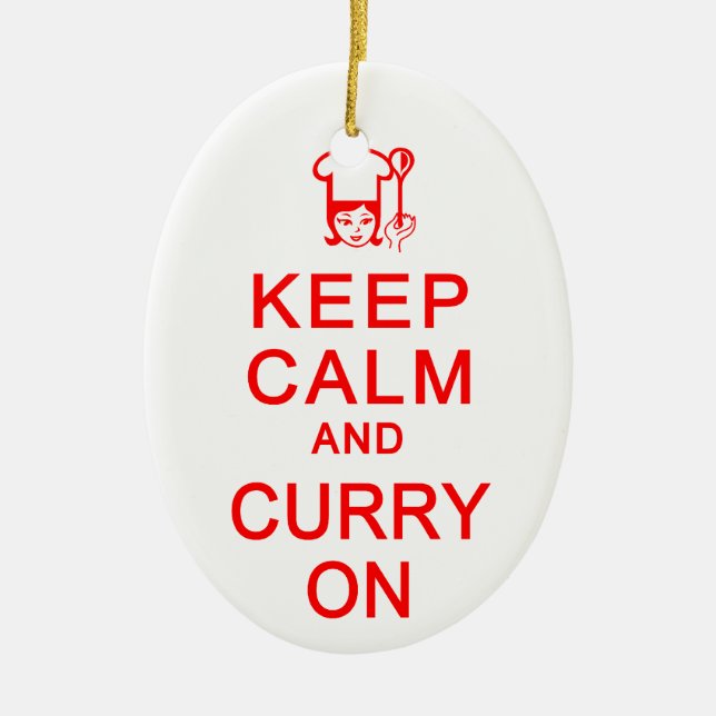 Keep Calm & Curry On ornament - customize (Front)