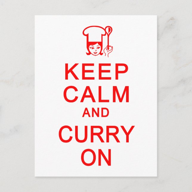 Keep Calm & Curry On postcard, customise Postcard (Front)