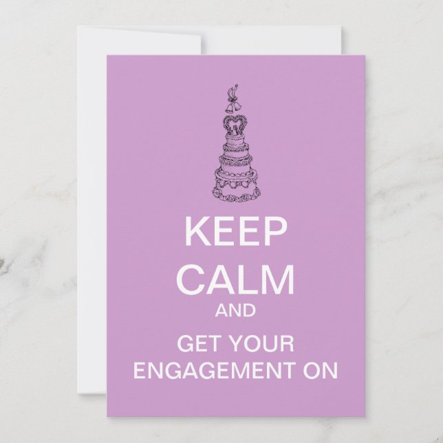 Keep Calm Custom Bridal Engagement Invitation (Front)