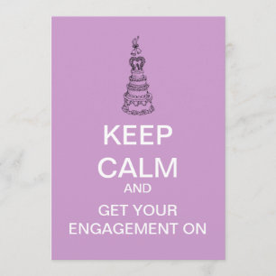 Keep Calm Custom Bridal Engagement Invitation