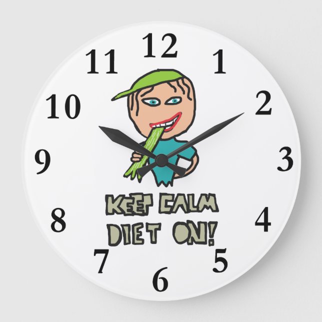 Keep Calm Diet Large Clock (Front)