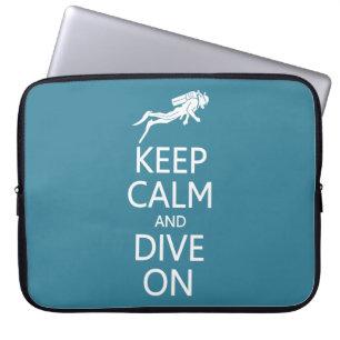 Keep Calm & Dive On custom colour laptop sleeve