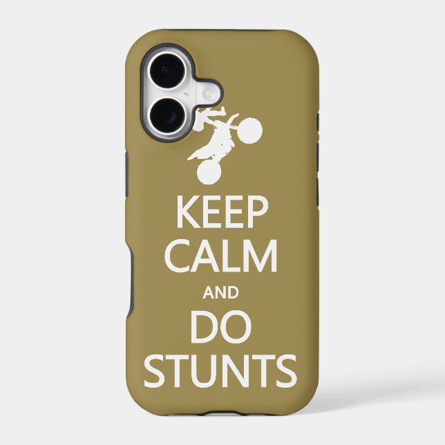 Keep Calm & Do Stunts custom color iPhone case (Back)