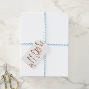 Keep Calm Drink Coffee Floral Gift Tag
