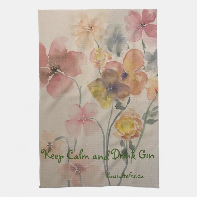 Keep Calm Drink Gin Tea Towel (Vertical)