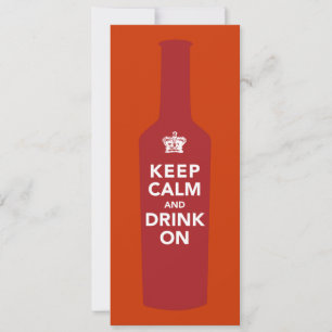 Keep Calm & Drink On Birthday Party Invitation