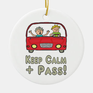 Keep Calm Driving Test Ceramic Tree Decoration