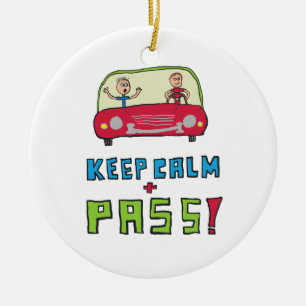 Keep Calm Driving Test Ceramic Tree Decoration
