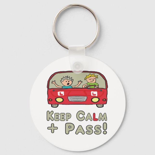 Keep Calm Driving Test Key Ring (Front)