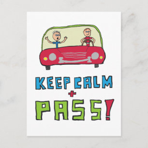 Keep Calm Driving Test Postcard