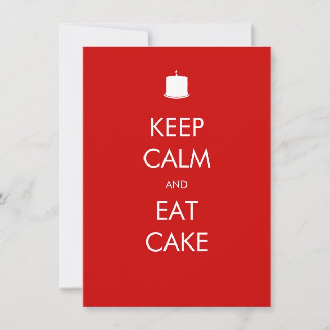 Keep Calm Eat Cake 90th Birthday Invitation (Front)
