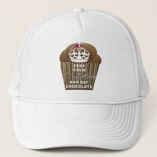 KEEP CALM  EAT  CHOCOLATE TRUCKER HAT (Front)
