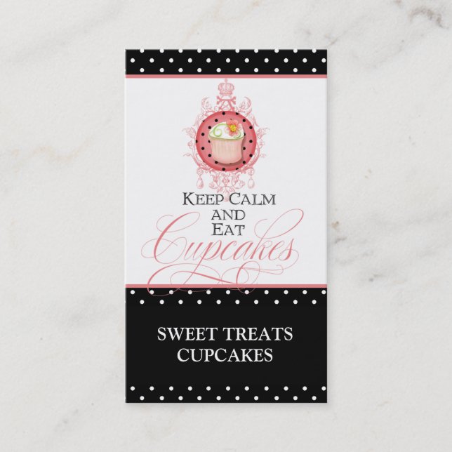 Keep Calm & Eat Cupcakes - Bakery Business Cards (Front)