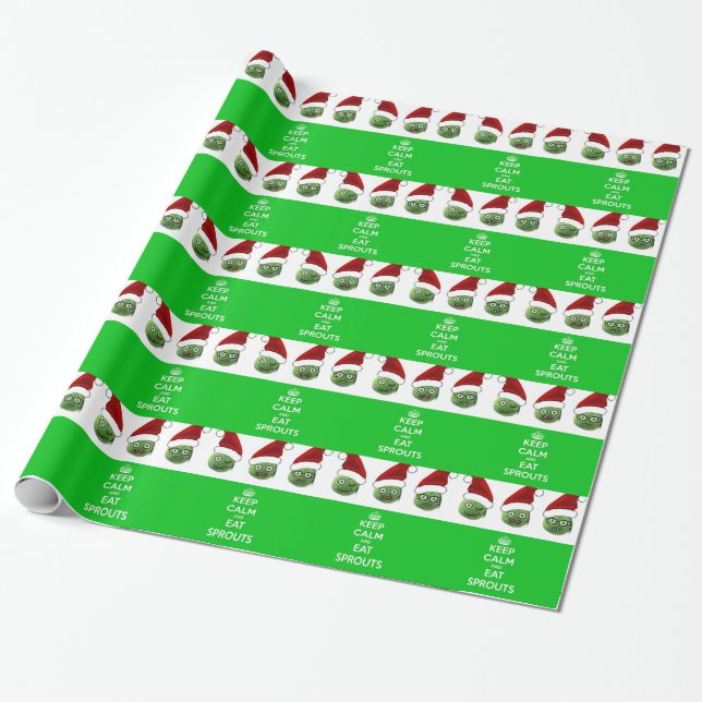 Keep Calm & Eat Sprouts Wrapping Paper (Unrolled)