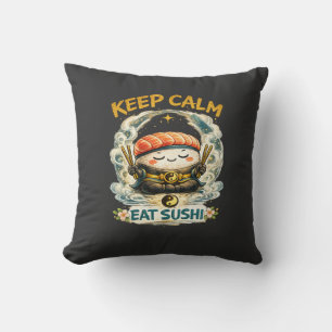 Keep Calm & Eat Sushi – Zen Kawaii Sushi Cushion