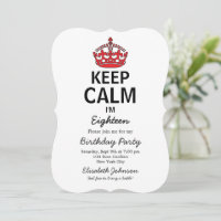 Keep Calm Eighteenth Birthday