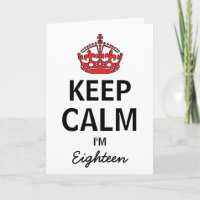Keep Calm Eighteenth Birthday Invitation