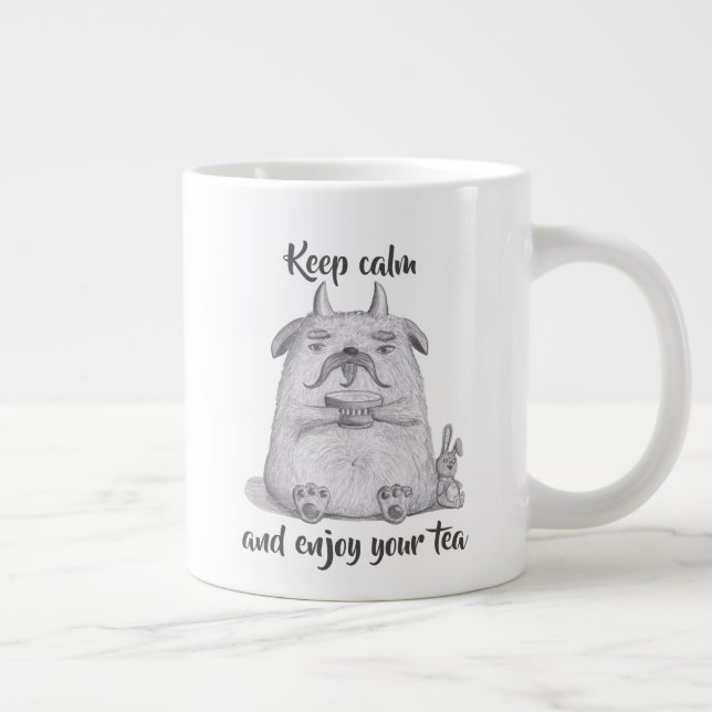 Keep Calm & Enjoy Your Tea/ Personalised/ Monster Large Coffee Mug (Right)