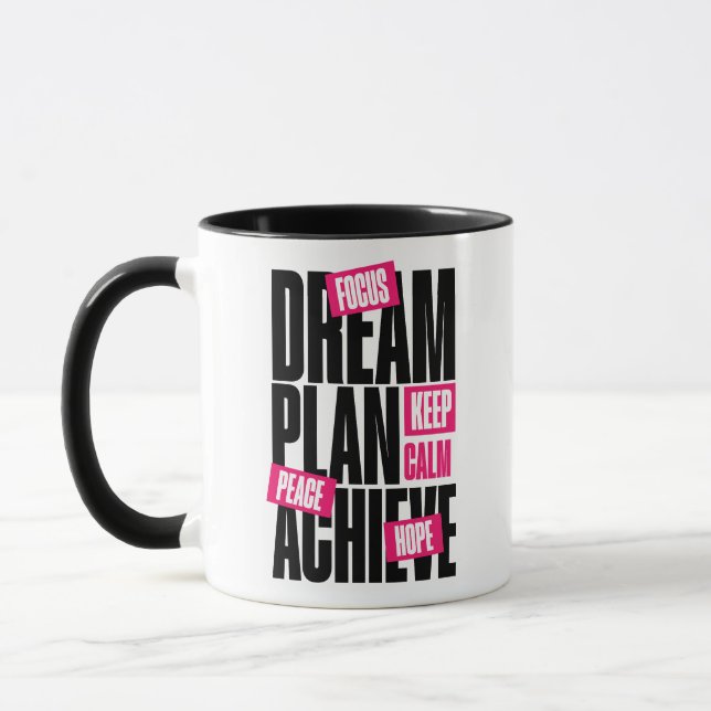 Keep Calm Focus Hope Peace Motivational Mug (Left)