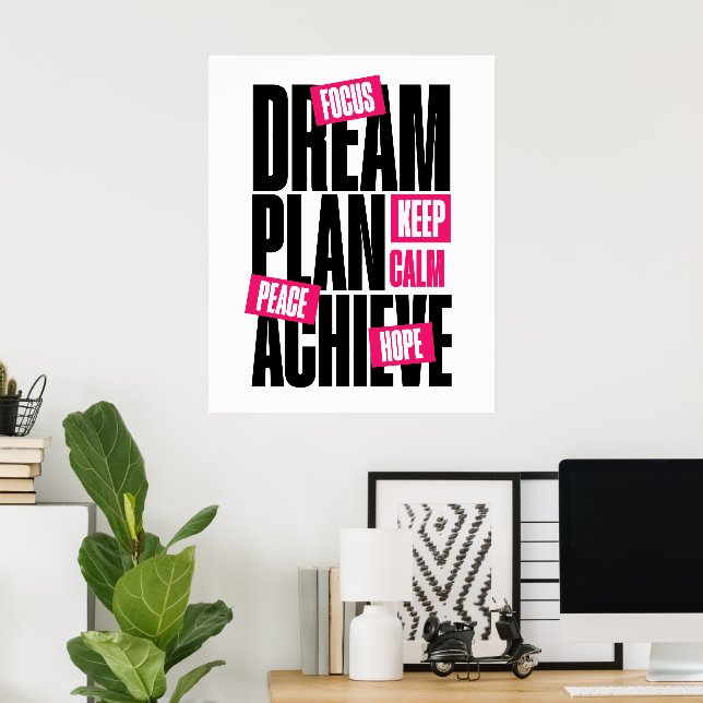 Keep Calm Focus Hope Peace Motivational Poster (Home Office)