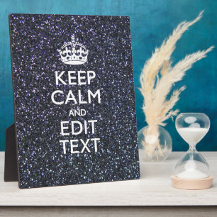 Keep Calm for Your Text on Midnight Style Plaque