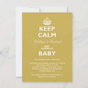 Keep Calm Funny Couples Baby Shower Party Invite