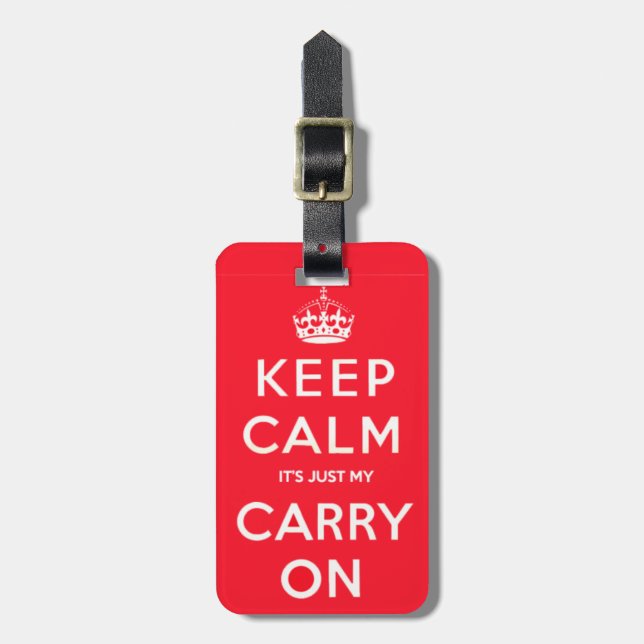 Keep Calm Funny Luggage Tag (Front Vertical)