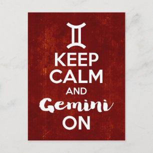 Keep Calm Gemini On Birthday Astrology Postcard