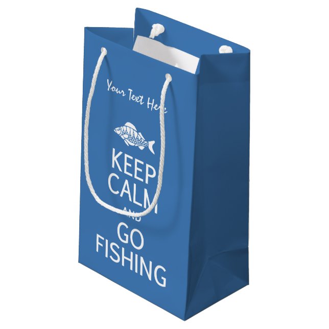 Keep Calm & Go Fishing custom gift bags (Back Angled)