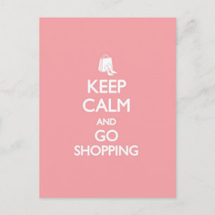 Keep Calm & Go Shopping Postcard