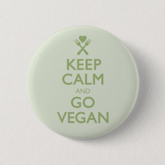 Keep Calm Go Vegan 6 Cm Round Badge