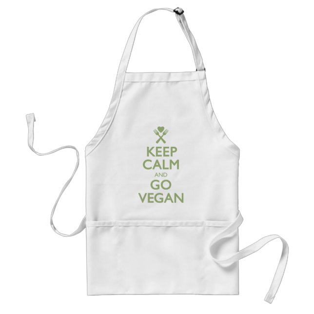 Keep Calm Go Vegan Standard Apron (Front)