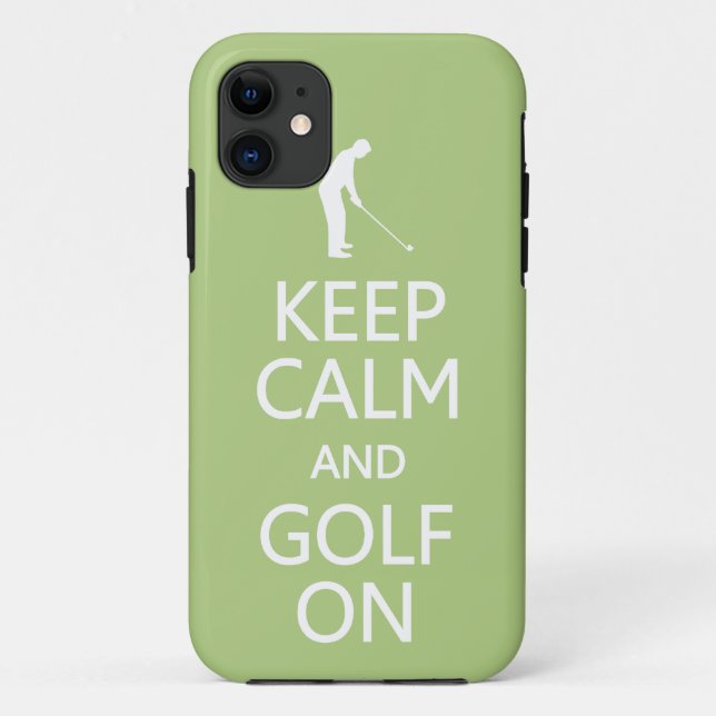 Keep Calm & Golf On custom colour iPhone case (Back)