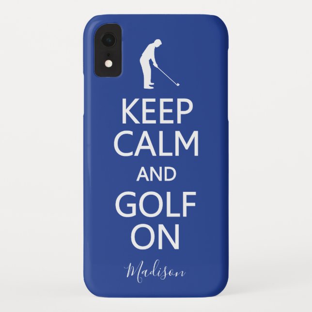Keep Calm & Golf On custom name & colour cases (Back)