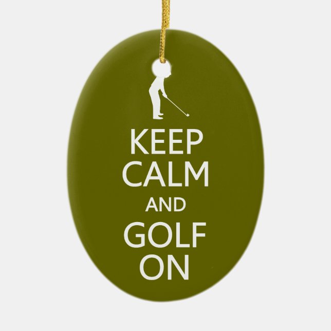 Keep Calm & Golf On custom ornament (Front)