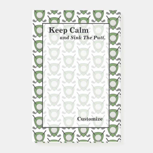 Keep Calm Golf Themed Post-It Notes (Front)