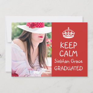 Keep Calm Graduation Red Personalised Announcement
