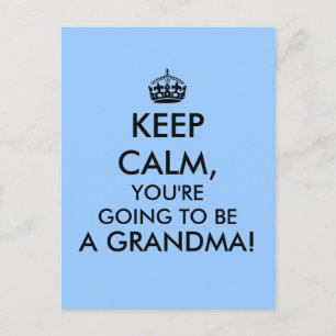 Keep Calm Grandma Postcard Pregnancy Announcement