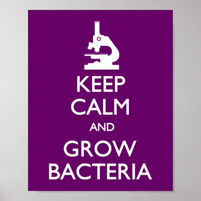 Keep Calm Grow Bacteria Poster (Front)
