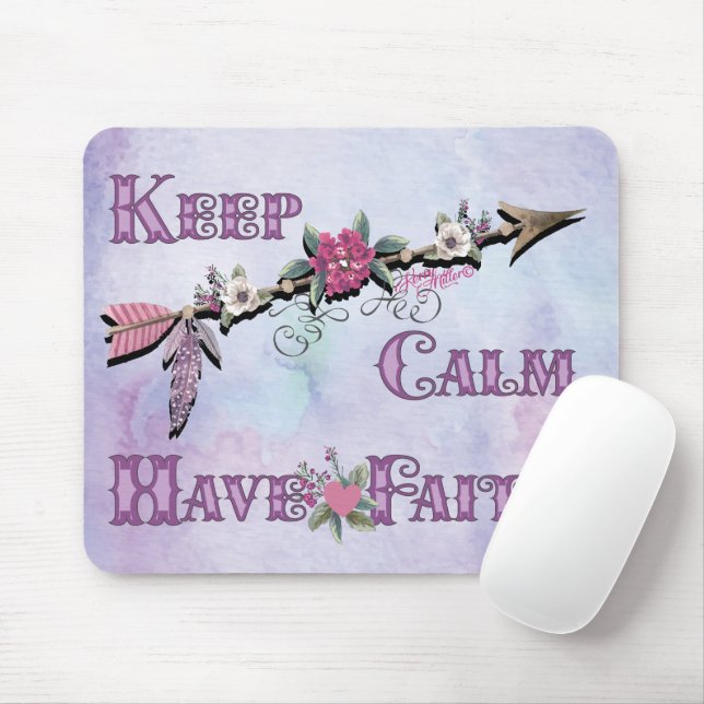 Keep Calm Have Faith Mouse Pad (With Mouse)